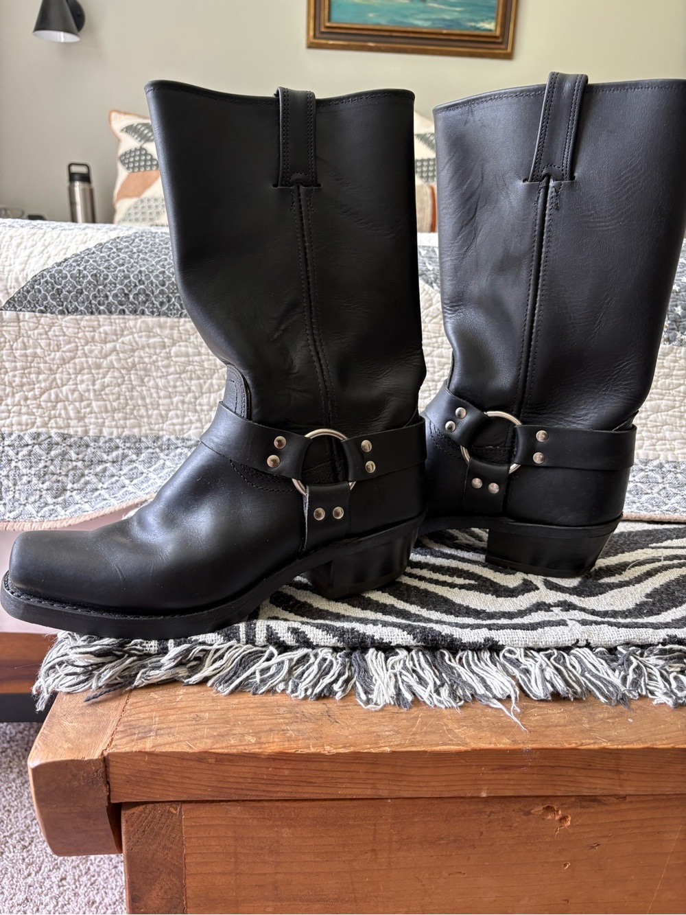 NWOT Frye Black Harness 12R BOOTS - Picture 2 of 11
